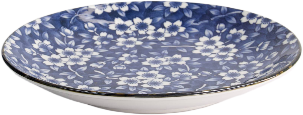 Tokyo Design Studio: Tokyo Blue Sakura Round Plate - Blue (25cm)