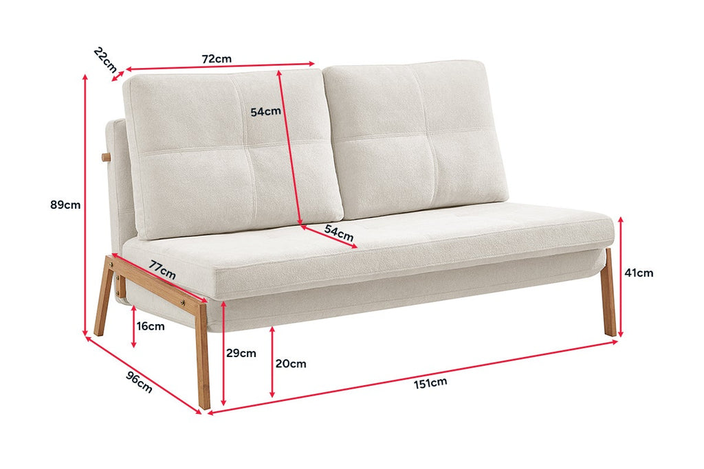 Shangri-La Brad Upholstered Double Sofa Bed (Natural)