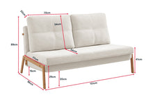 Load image into Gallery viewer, Shangri-La Brad Upholstered Double Sofa Bed (Natural)