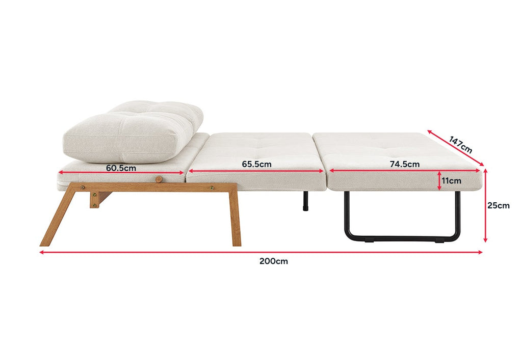Shangri-La Brad Upholstered Double Sofa Bed (Natural)