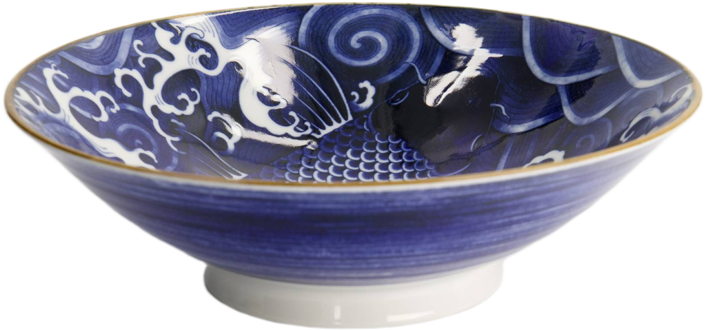 Tokyo Design Studio: Japonism Menbachi Bowl - Blue Carp (25x7cm)