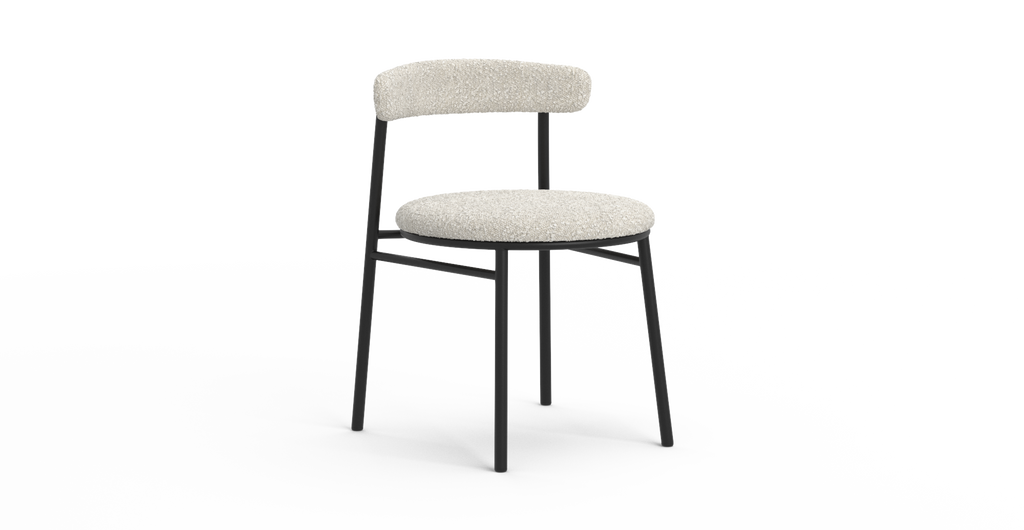 Set of 2 Brosa Lancel Dining Chairs (Light Cream Boucle)