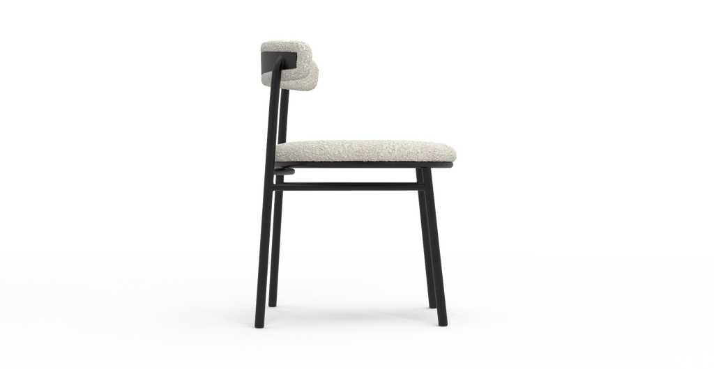 Set of 2 Brosa Lancel Dining Chairs (Light Cream Boucle)