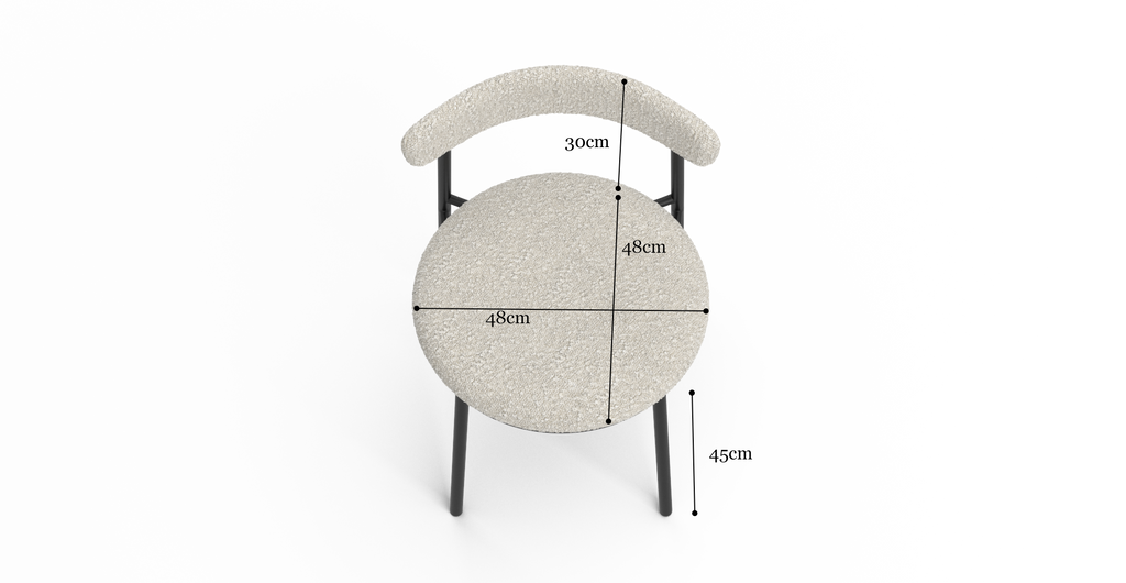 Set of 2 Brosa Lancel Dining Chairs (Light Cream Boucle)