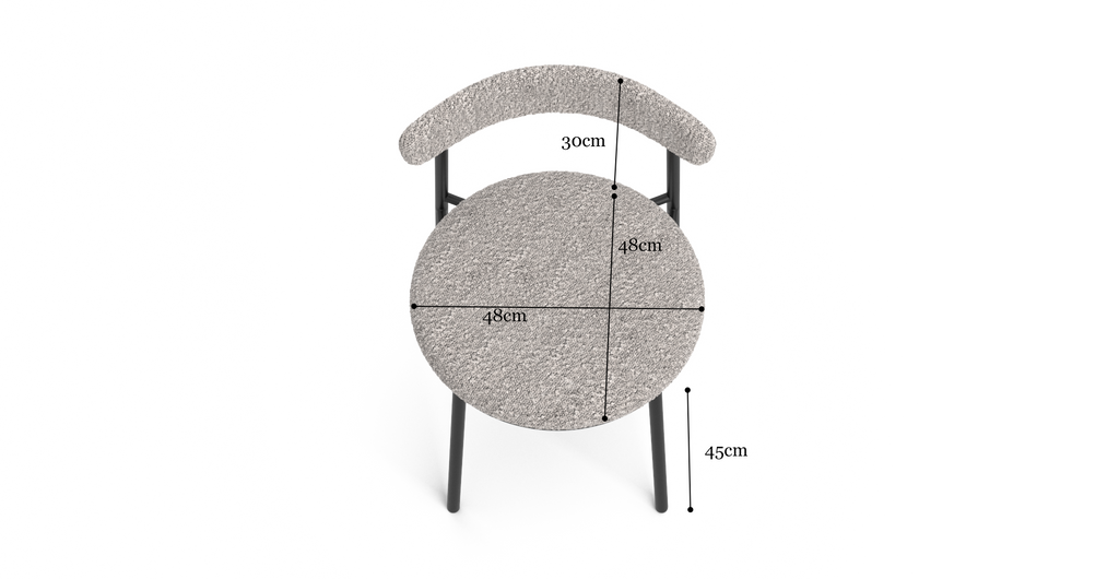 Set of 2 Brosa Lancel Dining Chairs (Pebbled Sand Boucle)